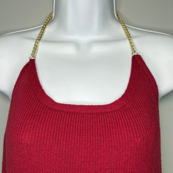 Sam Edelman Halter Red Mini Sweater Dress 90s Y2K Sz. XS - Picture 3 of 6